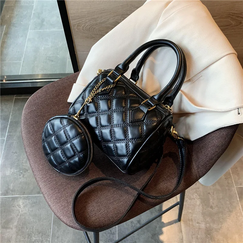 

Popular Small Bag Women's 2020 New Style Fashion Korean-style Versatile Shoulder Bag Quilted Fashion Handbag Boston Bag