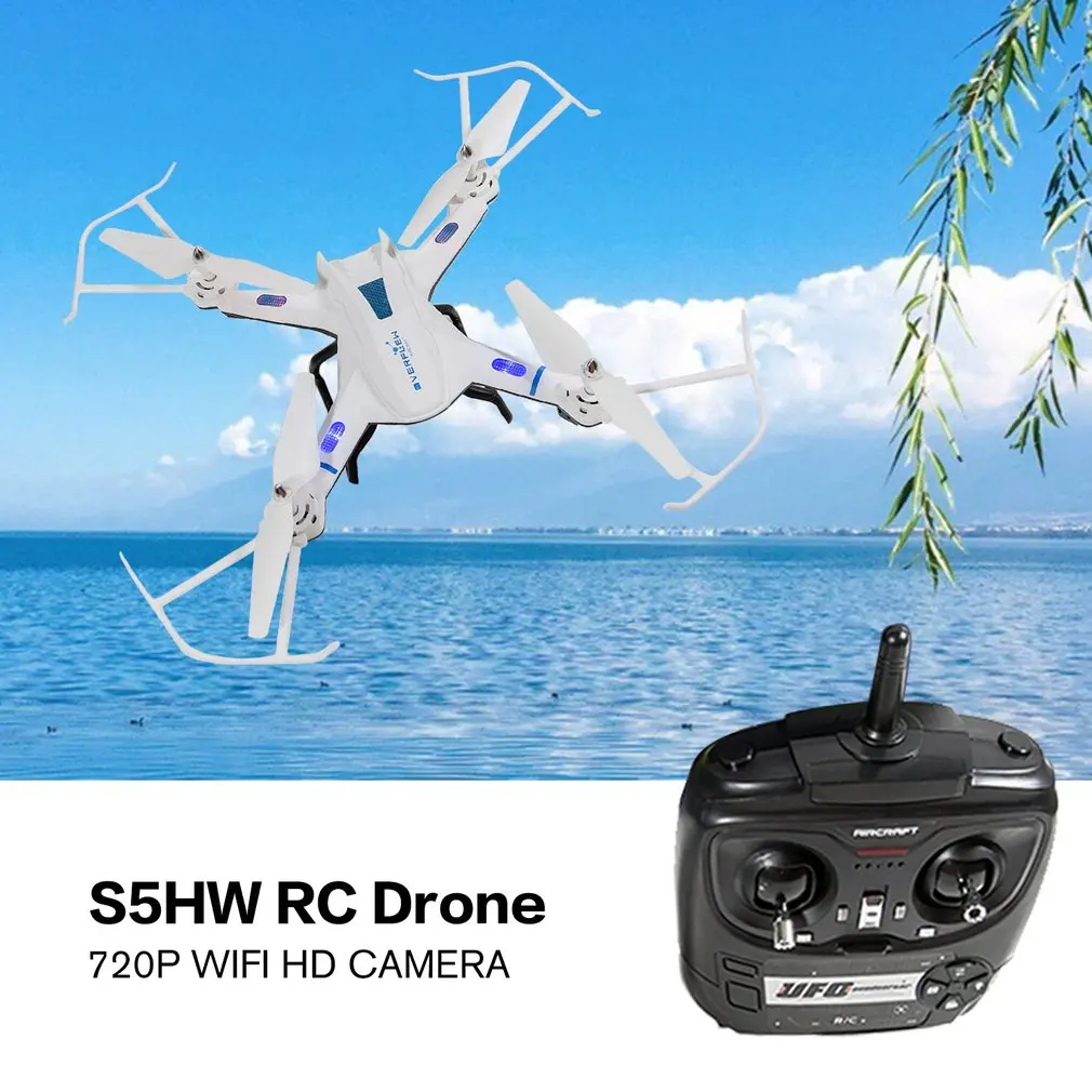 

New S5HW Smart RC Drone Aircraft UAV with Wifi FPV 720P HD Real-time Camera RC plane Altitude Hold 3D Flips Headless Mode