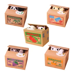 Tirelire Panda pour enfants, boîte à monnaie automatique, chaton, jouet cadeau pour enfants, tirelire 