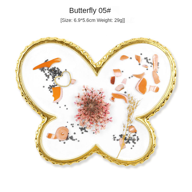 Agate Color Palette False Nail Tips Drawing Display Board Gold Edge Crystal Palette for Mixing Polish Resin Manicure Tools
