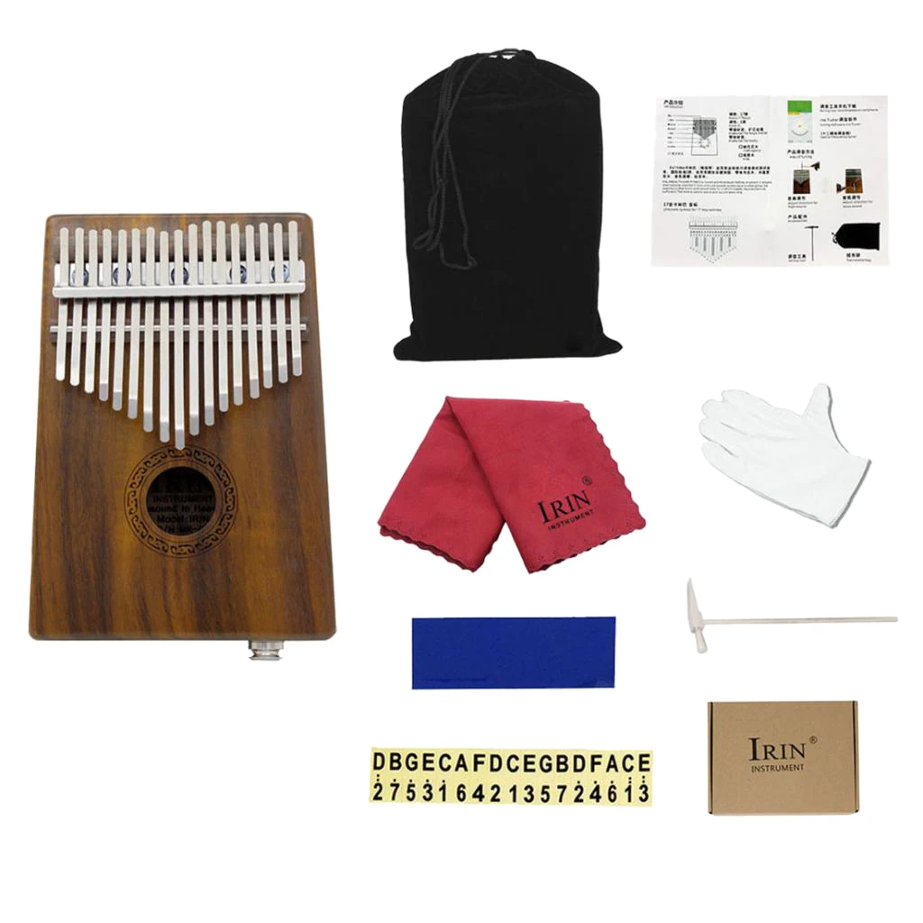 1 Set EQ Electric Kalimba Thumb Piano 17 Keys Mbira Wood Gift for Kids Friends