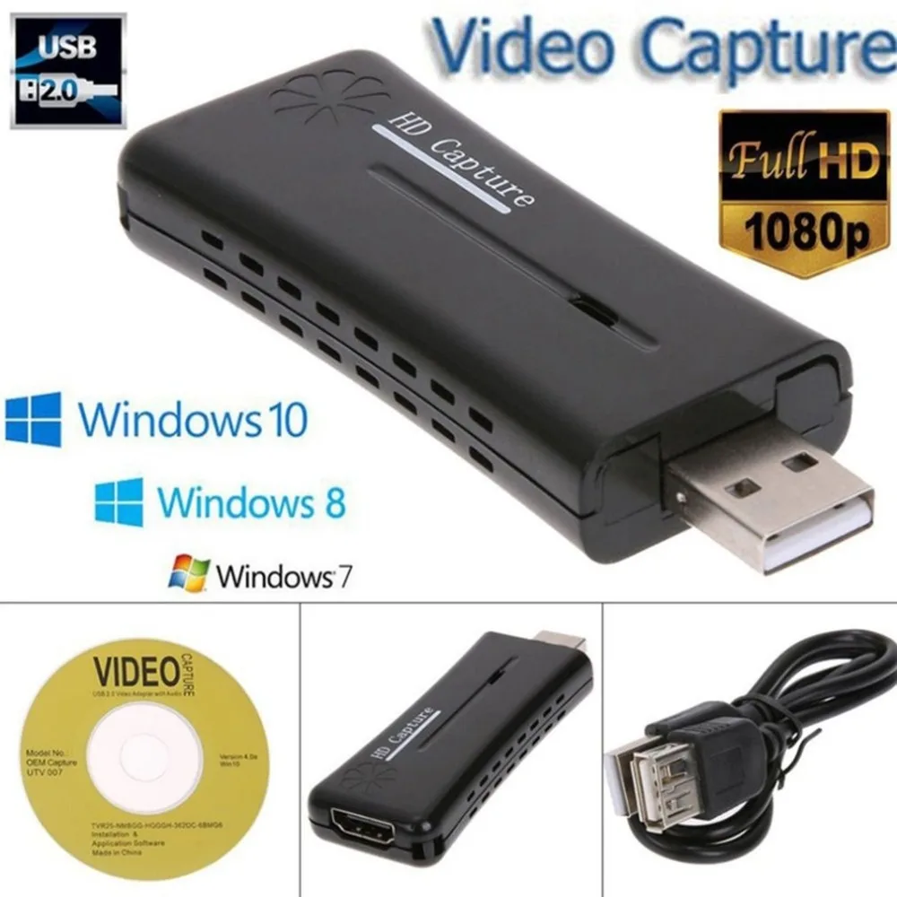 USB2.0 HDMI адаптер для видеозахвата для мобильных телефонов планшеты HDTV высокой четкости видео Capturer HD видео карта сбора