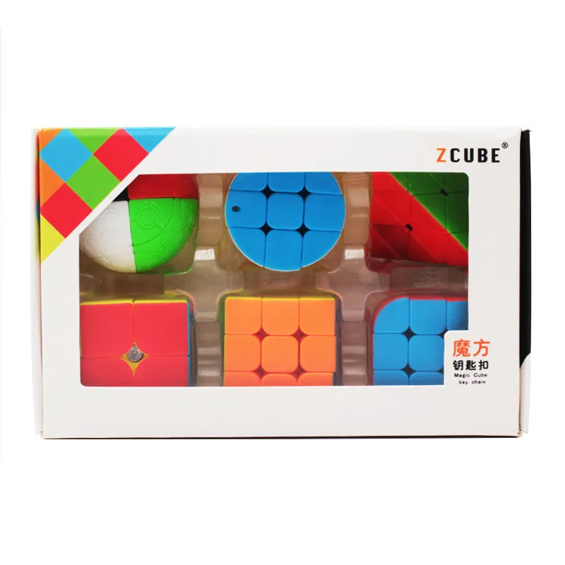 Zcube 2x2x2 3x3x3 Пирамида цилиндр круглый неправильный 3x3 брелок 30 мм костюм Волшебный куб профессиональный Твист Головоломка Куб набор игрушек