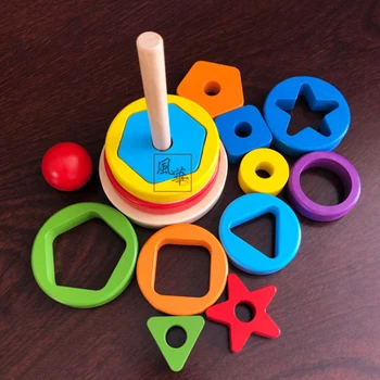 

Kids Wooden Montessori Puzzle Toy Children Educational Shape Sorting Block For Toddler