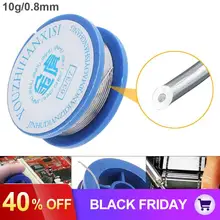 63/37 10 г 0,8 мм Высокая чистота канифоль ядро припой с 2% флюсом и низкой температурой плавления для электрического паяльника