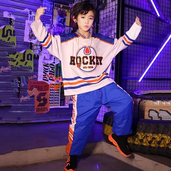 

New Jazz Costumes Boys Street Dance Clothing Kids Hip Hop Stage Outfit Children Modern Cheerleading Performance Wear DNV12607
