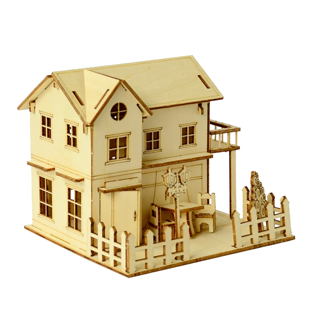 3D головоломки деревянные миниатюрные ручной работы 1/24 DIY Кукольный дом Комплект мебель модель Рождественский подарок развивающие игрушки