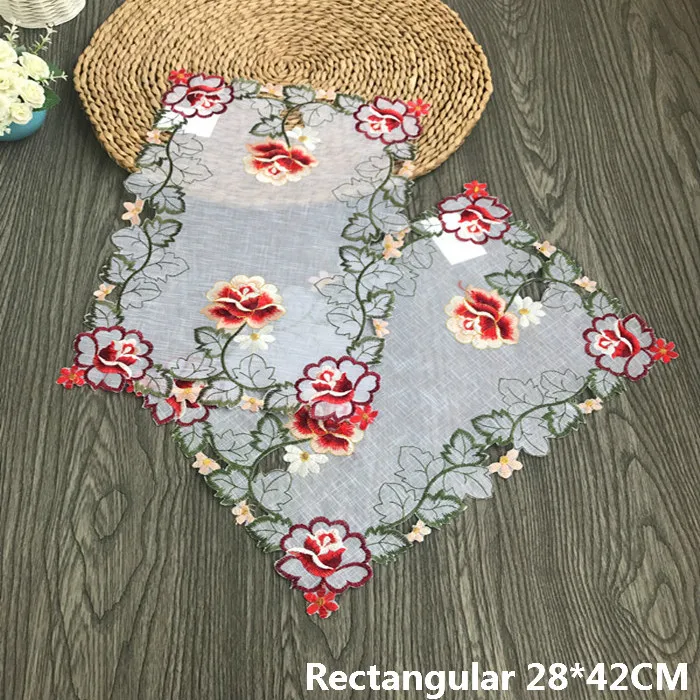 

Delicate Embroidered Fabric Placemats For Kitchen Table Dish Pad Cloth Mug Coasters Lace Napkins Lace Flowers Pad On The Table
