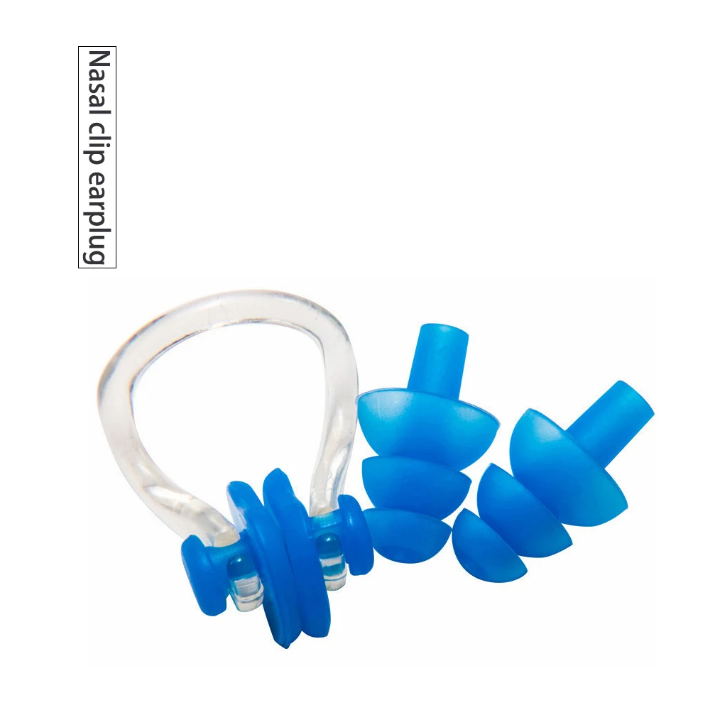 Nasal clip earplug Очки для плавания ming, анти-туман, УФ, для мужчин, для носа, с регулируемым покрытием, водонепроницаемые, для женщин, очки для плавания, профессиональные, для взрослых, очки для ушей - Цвет: Nasal clip earplug