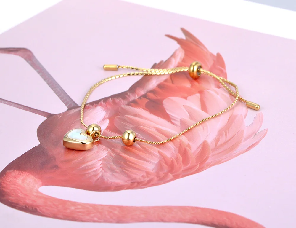 JeeMango Titan-Edelstahl-Herz-Charm-Anhänger-Halsketten, Schmuck, modische Bohemia-Halskette mit weißer Muschel für Frauen, N20261 – Detail 10
