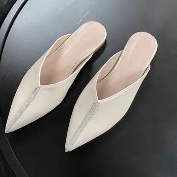 

High Quality Genuine Leather Mules Slipper Fashion Slip-on Comfortable Flat Heel Special Shoes New Sandals