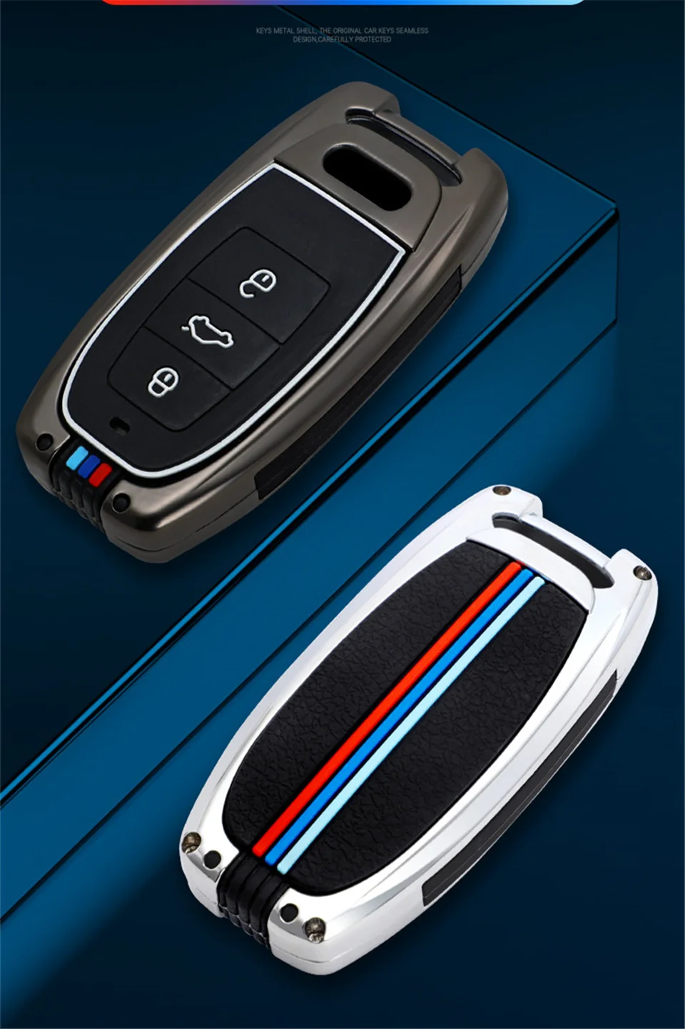 Cover per chiave/telecomando per Audi A1 A3 A4 A5 A6 A7 A8 Quattro Q3 Q5 Q7 2009-2015 proteggi Set accessori portachiavi - Hb2d5e3154f074722bff6605a774b42fe9