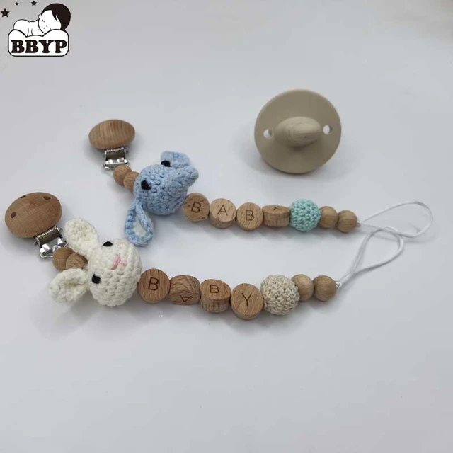 Porte-sucette animaux au crochet personnalisé