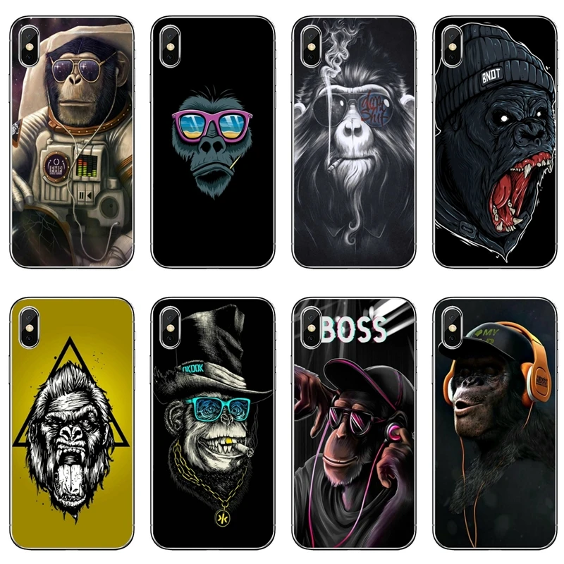 Мягкий прозрачный чехол для телефона Huawei P30 P20 Pro P10 P9 P8 Lite Y5 Y6 Y7 Y9 P Smart Plus 2018 2019 Monkey