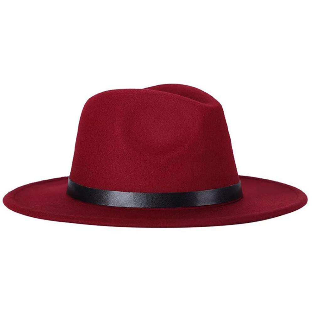 red A Новинка, модная мужская шляпа Fedoras для женщин, модная джазовая шляпа на лето и весну, шерстяная шапка, Уличная Повседневная шляпа Sombrero Mujer - Цвет: red A