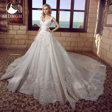 

Aedmgh Ball Gown Vintage Wedding Dresses 2022 Sweetheart Sleeveless Bride Dress Lace Appliques 3D Flower Backless Robe De Marige