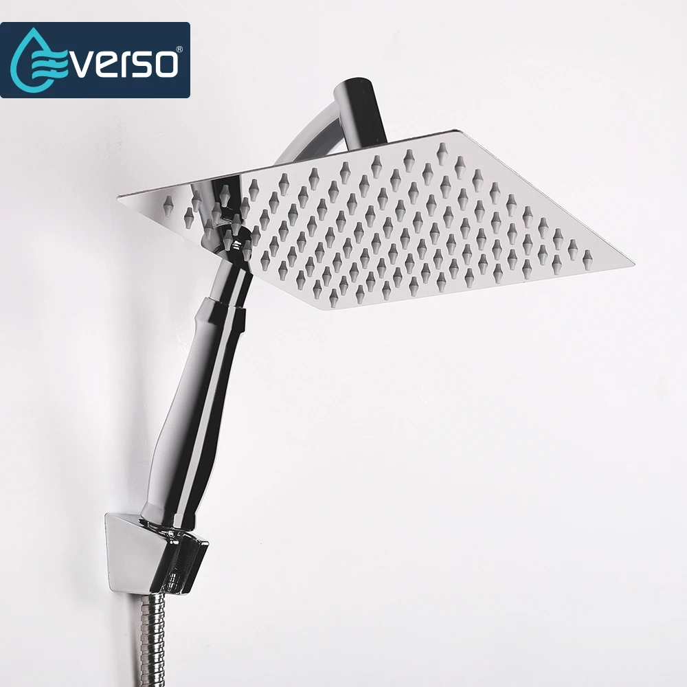 

EVERSO 8" Bathroom Rainfall Shower Head Set Ceiling Rain Shower Handheld Shower Head Overhead Shower Head High Pressure