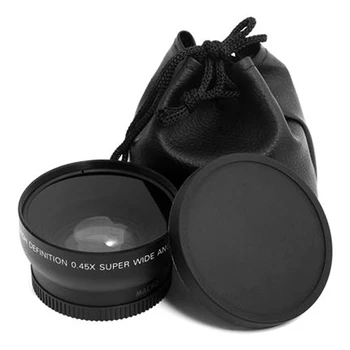 

1set Professional 52MM 0.45x Wide Angle Macro Lens for Nikon D3200 D3100 D5200 D5100 Black Super Wide Angle Lens Accessory HD