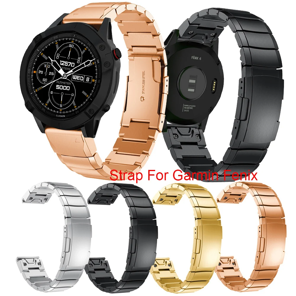 

26MM 22MM 20MM Strap For Garmin Fenix 5X 5 5S 3 3HR D2 S60 GPS Smart Watch Quick Release Stainless Steel Wrist Band Strap Correa