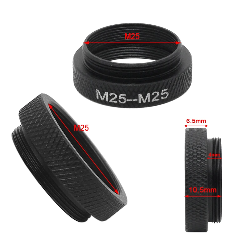 6.5 mm Microscope Objective Lens Adapter Ring Mounting Thread M25 to M25 Objective Parfocal Length Extension Ring Adapter