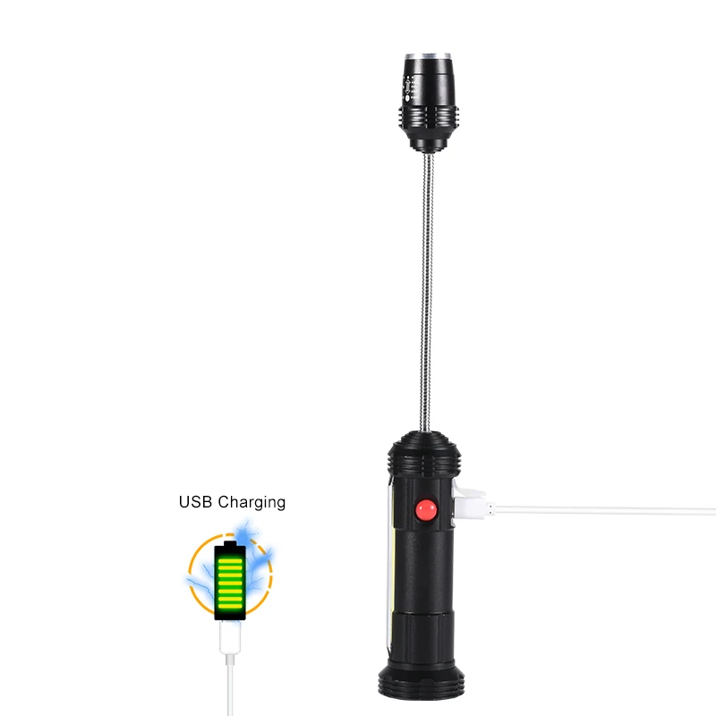 Baratos GIJOE LED luz de trabajo 18650 LM luz de trabajo portátil lámpara para barbacoa magnética impermeable usb recargable zoom uso 1 * linterna de batería