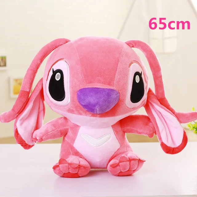 10-65 см Kawaii Stitch плюшевые игрушки мягкие милые аниме Лило и Стич шовные куклы для детей Детские Подушки Подарки на день рождения - Цвет: 65cm pink