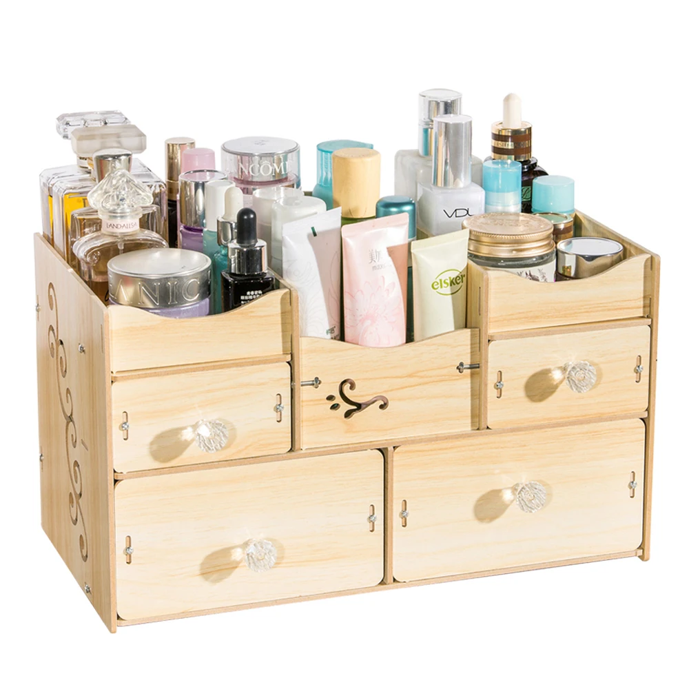 Деревянная коробка HECARE органайзер для хранения косметики деревянные коробки