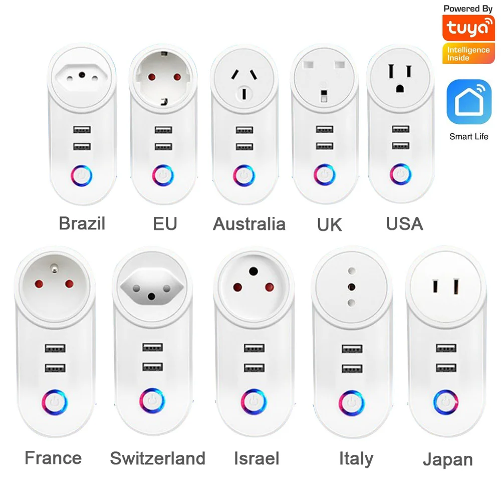 Умная Беспроводная розетка Tuya Smart Life App 100-2 4 В переменного тока Wi-Fi ГГц