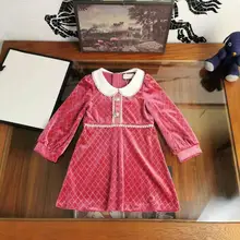 Роскошный бренд; дизайн; бархатные платья для девочек; Вечерние платья на Рождество; детская одежда; 2 цвета