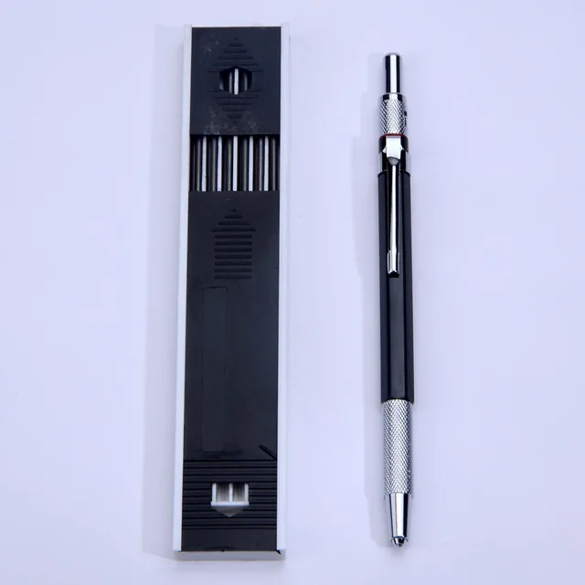 Механические милые карандаши 2,0 мм набор карандашей для рисования металлический корпус автоматический kawaii офисные школьные канцелярские принадлежности - Цвет: Черный