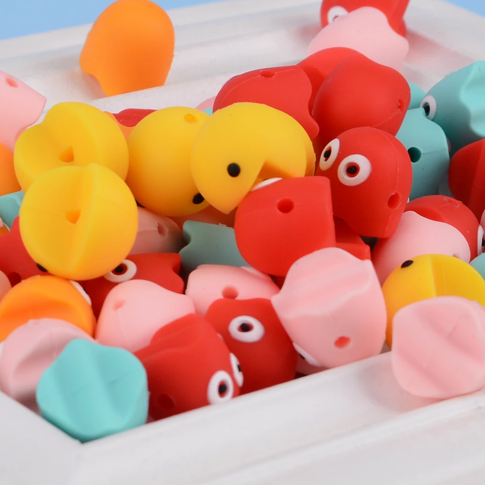 5PCS Baby Animals Teething Silicone Beads New Ghost Bead DIY Food Grade Silicone Rodent Toy BPA Free Baby Gift Accessories teething toys silicone teething toys baby teething toys silicone beads silicone teether silicone teething beads