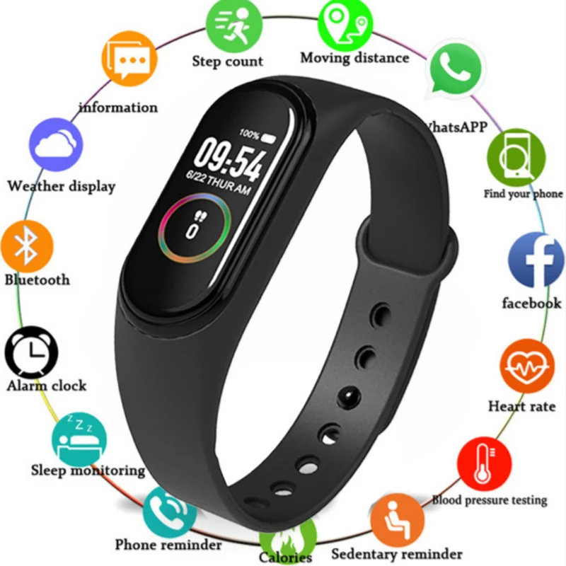 

M4 Smart Band Wristbands Fitness Tracker Health Heart Rate Blood Pressure Bluetooth Sports Bracelet Smart band