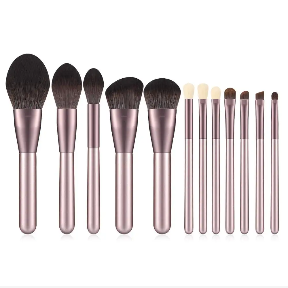 

HMG 12Pcs Makeup Brushes Set Powder Eyeshadow Lip Cosmetic Brush Kit Foundation Eyebrow Blush Beauty Makeup Tools With Bag