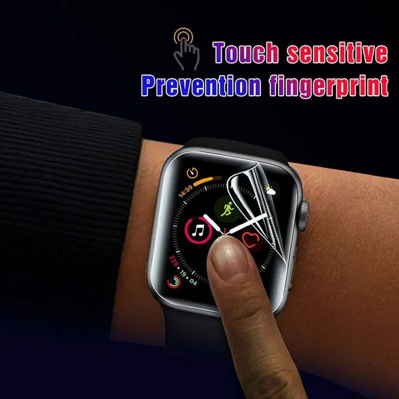 Гидрогелевая Защитная пленка для Apple Watch 5, 4, 3, 2, 1, Смарт-часы с полным покрытием, Защитная пленка для Iwatch 40 мм, 44 мм, 38 мм, 42 м