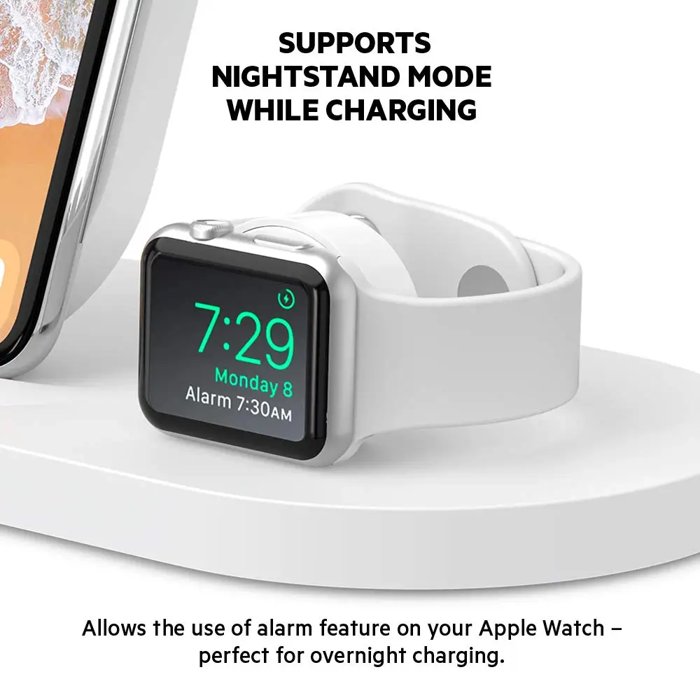 Беспроводная зарядная док-станция для iPhone+ Apple Watch+ порт USB-A