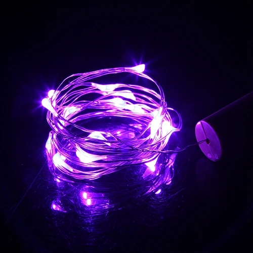 Cork Shaped Wine Bottle Lights 1m/2m DIY LED String Light with Bottle Stopper Decoration for Halloween Christmas Holiday Party - Испускаемый цвет: purple