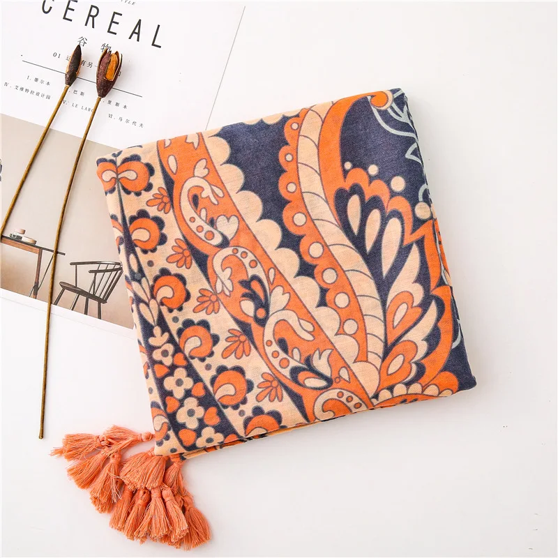 Foulard femme женский зимний шарф женский Осень Весна мексиканский стиль длинный шарф с принтом аксессуары mujer