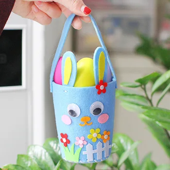 

Baby Funny DIY Basket Handmade Basket for Birthday Party Kids Favors Rabbit Bags Diy handbag toys Children Birthday Gifts