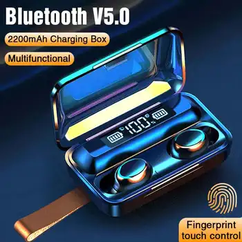 

TWS Bluetooth 5.0 Earphones 2200mAh Charging Box Wireless Earpiece 9D Stereo Sports Waterproof Earbuds Headsets With Microphone