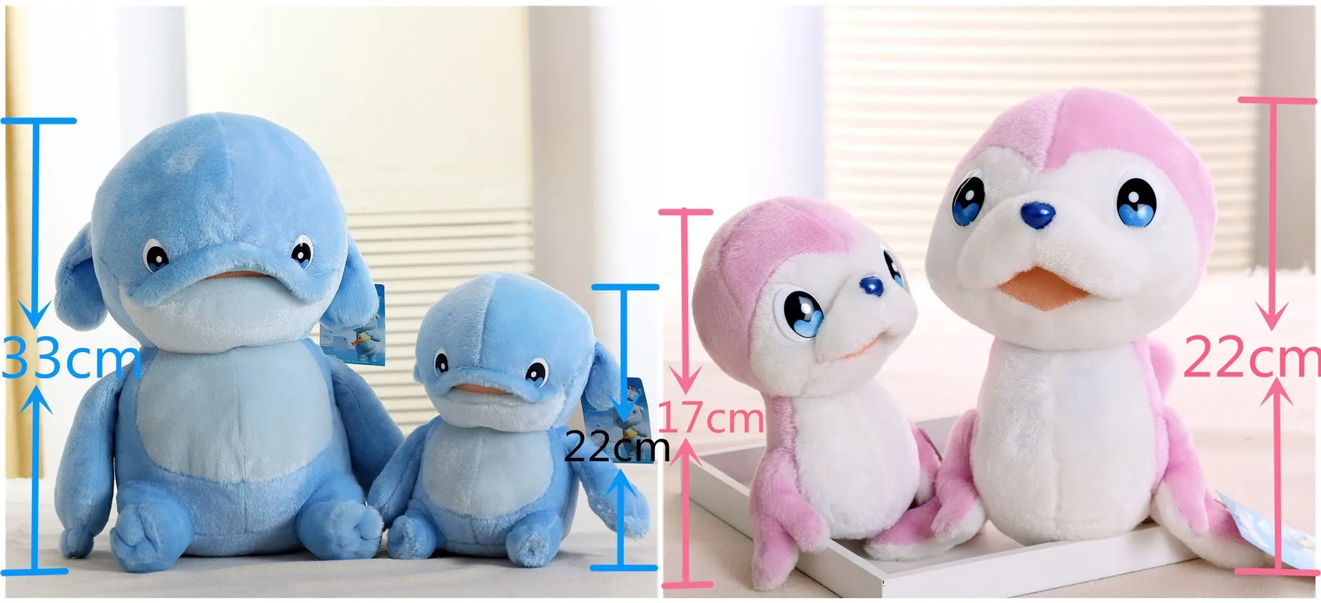 Sister Hugging Television Cartoon Celebrity Style Cartoon Cute Stuffed Toy Dolphin Poster Doll