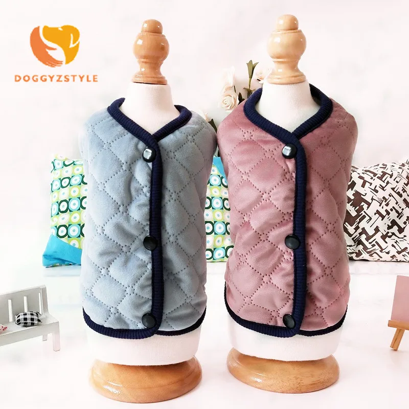 

Gold Velvet Diamond Lattice Dog Vest Winter Warm Coat Jacket Clothes For Small Dogs cotton waistcoat Poodle Chihuahua Pug Outfit