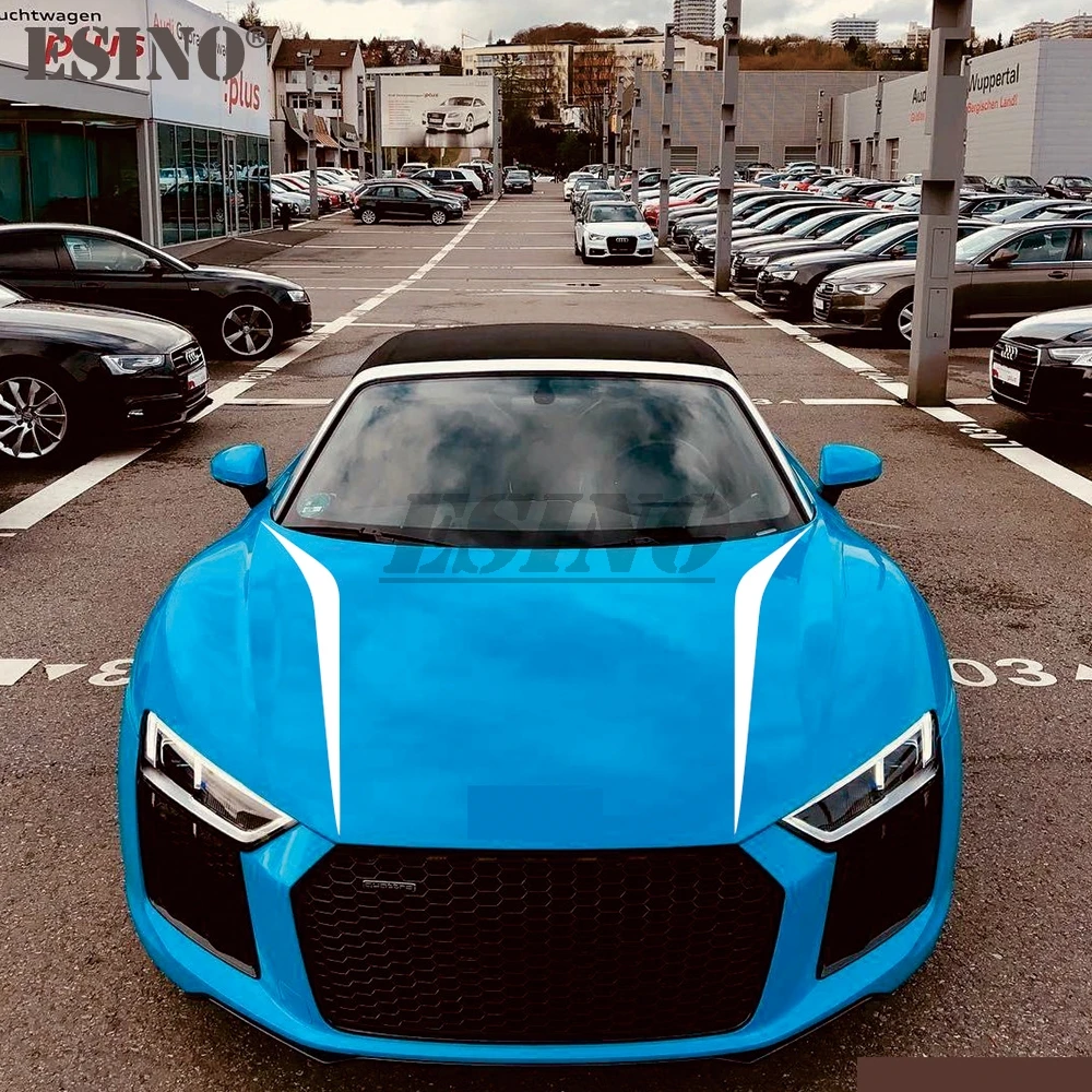 Auto DIY Styling Decals Stripes Car Body Vinyl Decals Hood Cover Stickers Vinyl Films 2 x