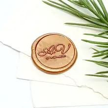 Индивидуальные инициалы с венком воск печать/Пользовательские Свадебные печати/свадебные приглашения печать/на заказ Свадебная печать