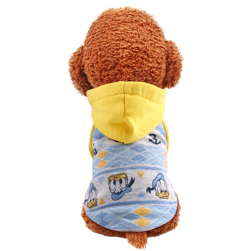 Цвет: желтый Spring and Autumn New Small and Medium Dogs Pet Cartoon Hoodie Trendy Clothes Dog Sweater Manufacturers Sales - Цвет: Цвет: желтый