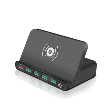 

QC3.0 Fast Charge QI Standard Wireless 5V9V12V Port Multi USB Interface Mobile Phone Charger 10W Multi Port Charging