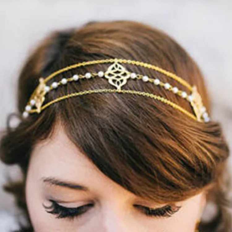 

Europe And America Accessories Western Style Aesthetic Fashion Popular Beaded Bracelet Auspicious Pearl Tassels Hair Bands Hair