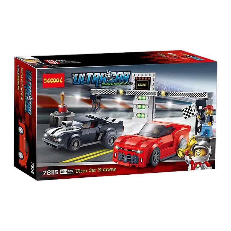 

Genuine Product DECOOL Building Blocks 78115 Super Race Car Series Speed Limit Supercar Athletic Race Car Field Assembled Toys