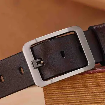

Men Cow Real Genuine Leather Belts Men's High Quality New Classice Vintage Casual Belts Waist Strap Male Pin Buckle Waistband