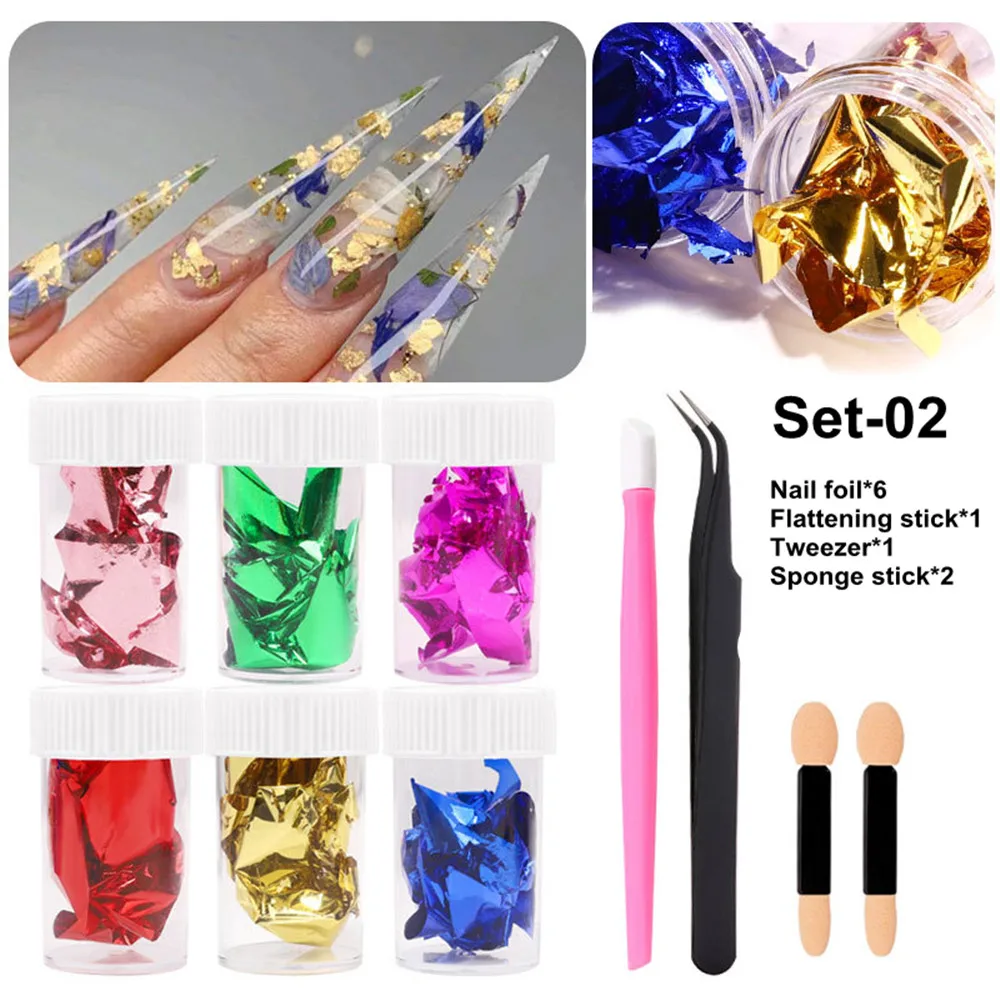 Nail Art Foil Flakes 6 Colors Set – Vettsy