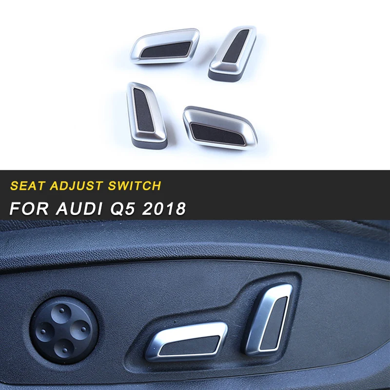 

Seat Adjust Memory Button Switch Chrome Cover Trim Frame Sticker Interior Accessories for Audi Q5 FY 2018 Car Styling